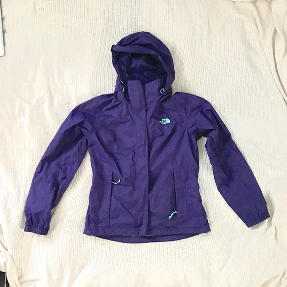๐ธ NORTH FACE RAIN JACKET PURPLE WORN 3 TIMES